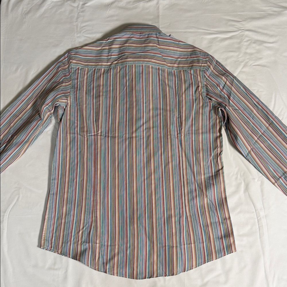 House Of Lords Multi Color Striped Men's Button Up Shirt - Picture 2 of 11